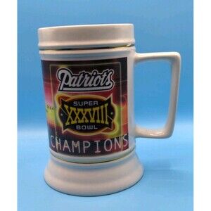 New England Patriots Super Bowl 38 Champion Collectible Stein Wrap Around Design